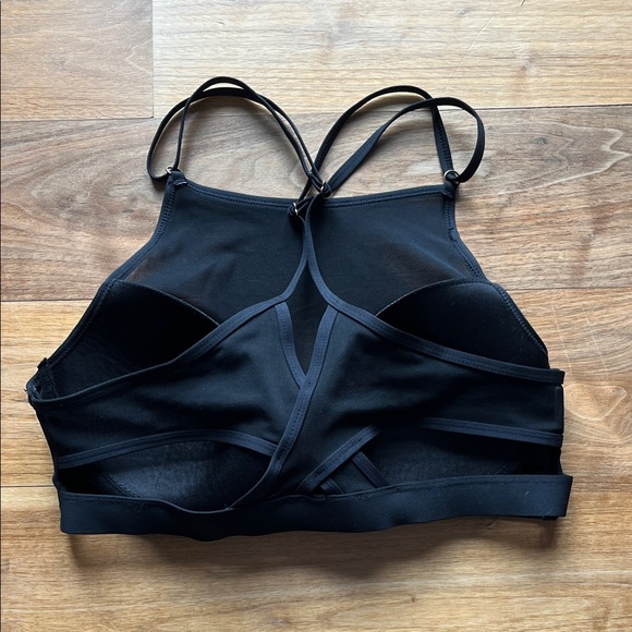 Women's Black Swimsuit/Polewear/Intimate Top with Sheer Mesh and Built in Bra - Picture 3 of 4